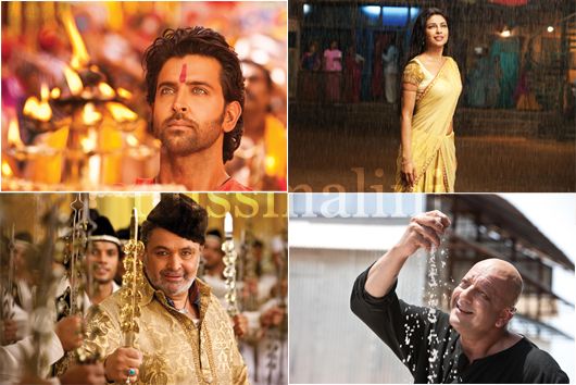 Hrithik Roshan, Priyanka Chopra, Sanjay Dutt and Rishi Kapoor in Agneepath