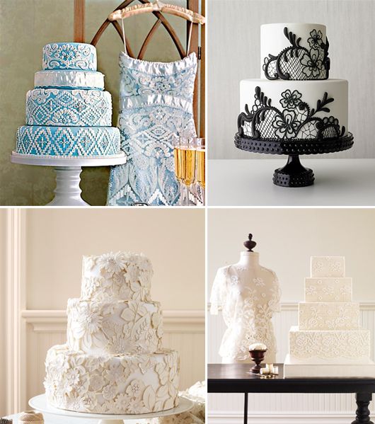 Fabric Inspired Wedding Cakes
