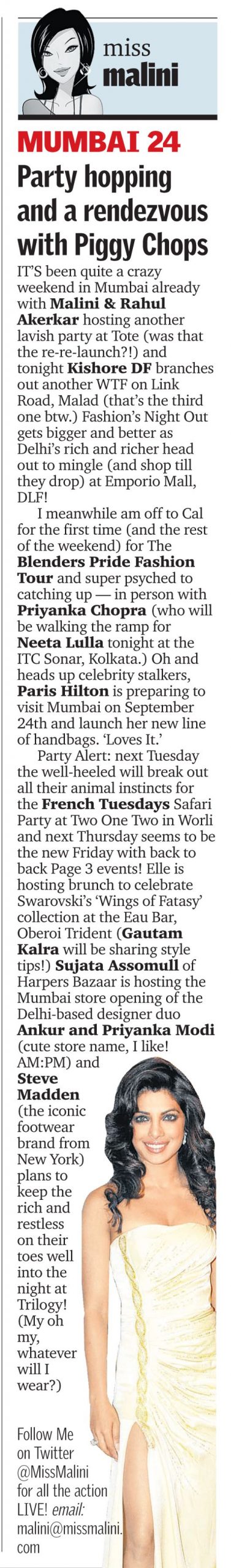 MissMalini in Mid Day Mumbai – Party Hopping!