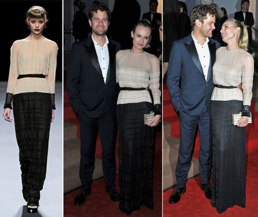 Diane Kruger (in Jenny Packham A/W'12) & Joshua Jackson at the Winners Dinner