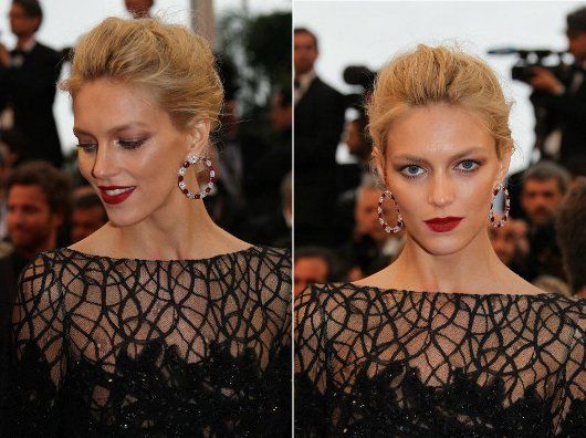 Anja Rubik in gorgeous Chopard jewels at the "Cosmopolis" premiere (Photo courtesy | Chopard)
