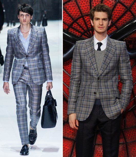 Andrew Garfield in Gucci S/S'12 at the Berlin premiere of "The Amazing Spider-Man" (Photo courtesy | Gucci/Getty Images)
