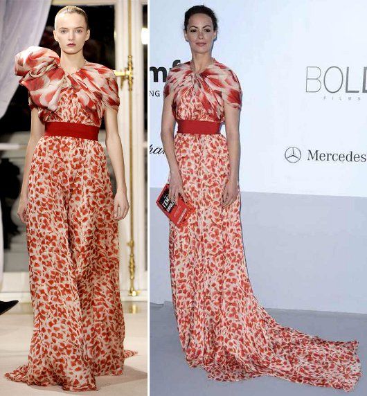 Bérénice Bejo in a Giambattista Valli Spring 2012 Couture gown at the amfAR gala