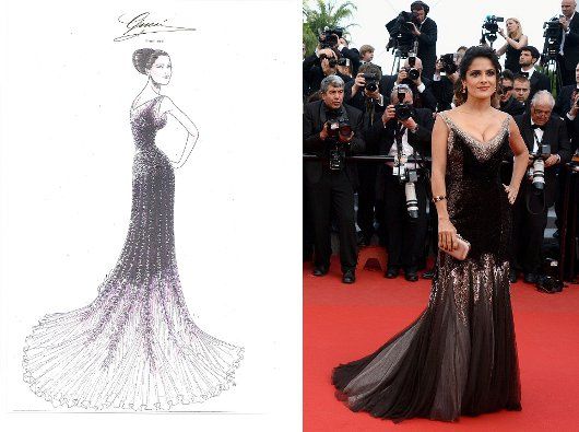Salma Hayek-Pinault in Gucci Première at the premiere of 'Once Upon a Time in America'