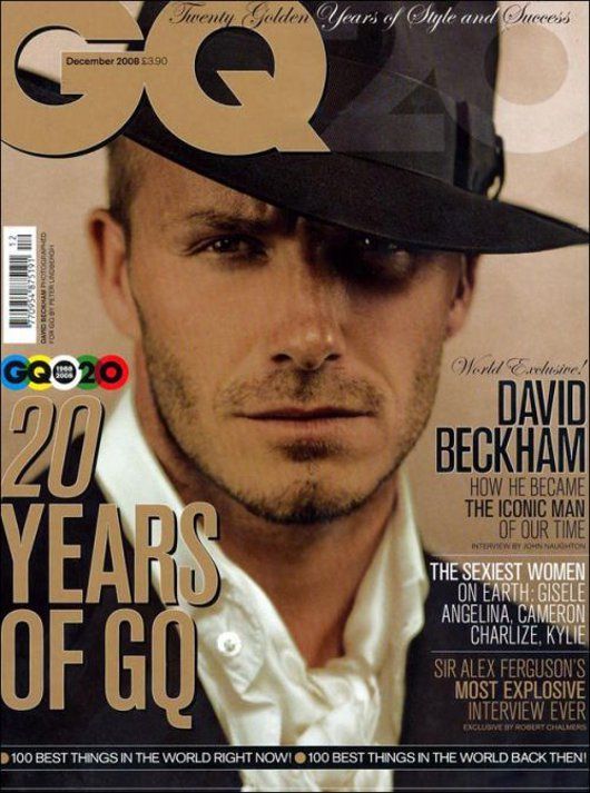 David Beckham on the cover of December 2008 issue of the British GQ (Photo courtesy | British GQ)