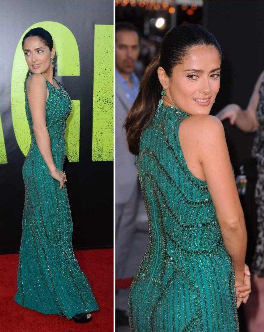 Salma Hayek-Pinault in Gucci Première at the pemiere of "Savages"
