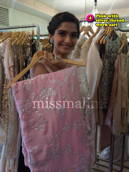 4 Pink with Silver Thread Work Sari