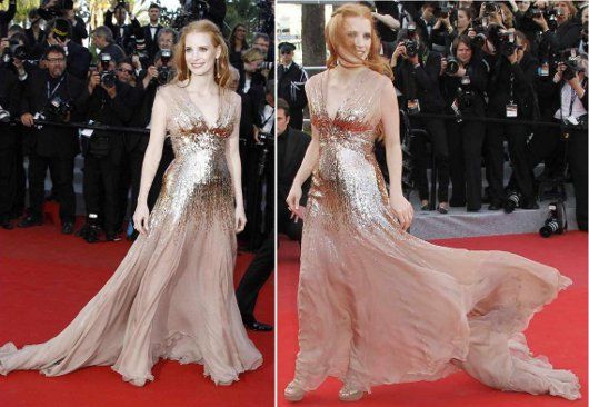 Jessica Chastain in Gucci Première at the red carpet of of Lawless