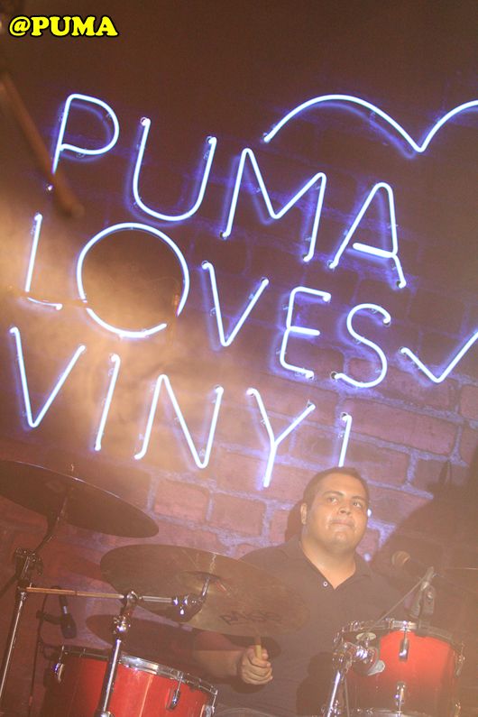 Jai Row Kavi, drummer for Indie band Tough on Tobacco at the Puma Loves VInyl launch gig