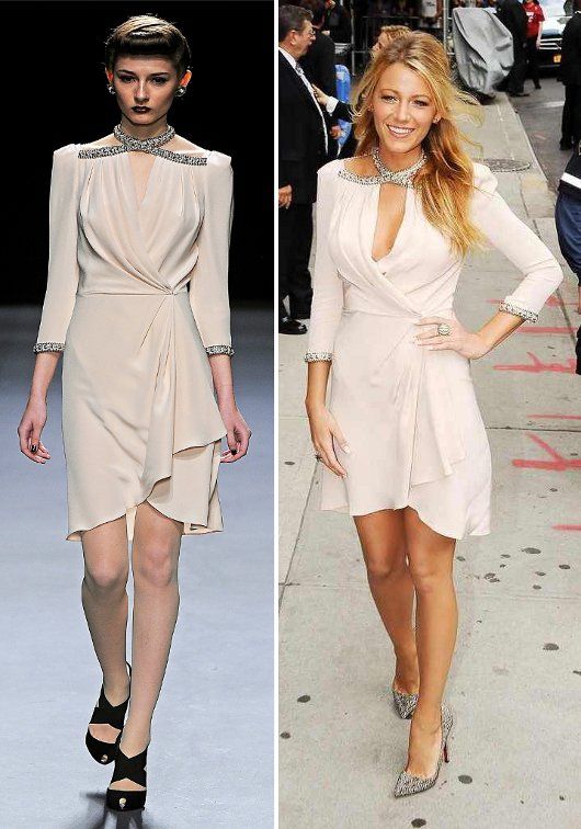 Blake Lively in Jenny Packham A/W'12 on her way to the 'Late Show with David Letterman'