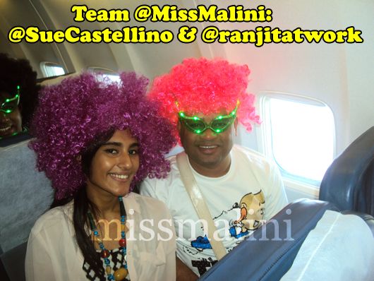 Team MissMalini partying at 35,000 feet above sea level