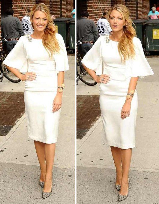 Blake Lively in Marchesa at the 'Late Show with David Letterman'