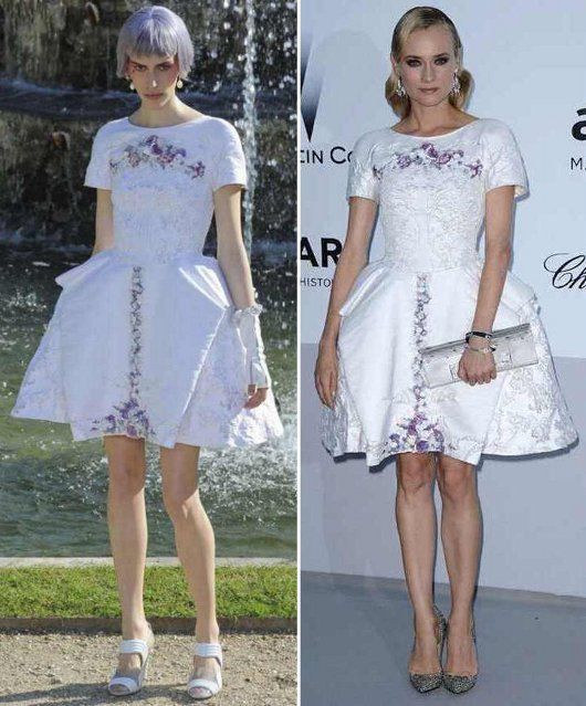 Diane Kruger in a dress from Chanel's Resort 2013 collection at the amfAR gala