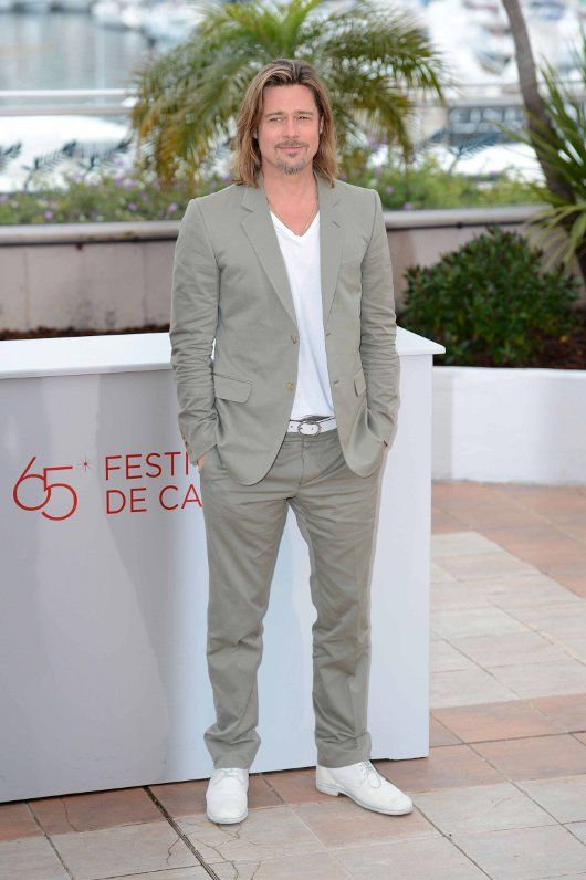 Brad Pitt in made-to-order Gucci at the photocall of "Killing Then Softly" (Photo courtesy | Gucci/GettyImages)