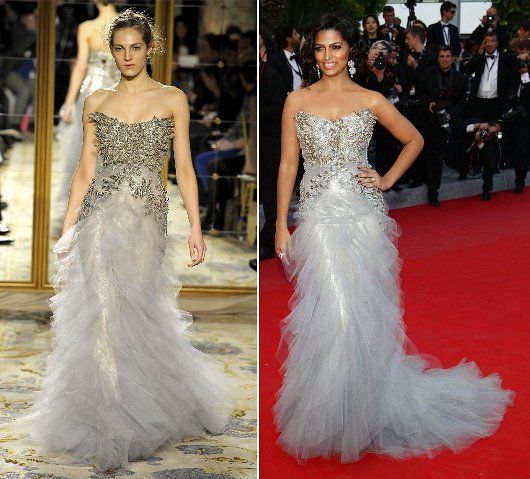 Camila Alves in Marchesa A/W'12 at the red carpet of "Mud"