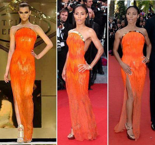 Jada Pinkett-Smith in Atelier Versace Spring 2012 at the red carpet of Madagascar 3: Europe's Most Wanted