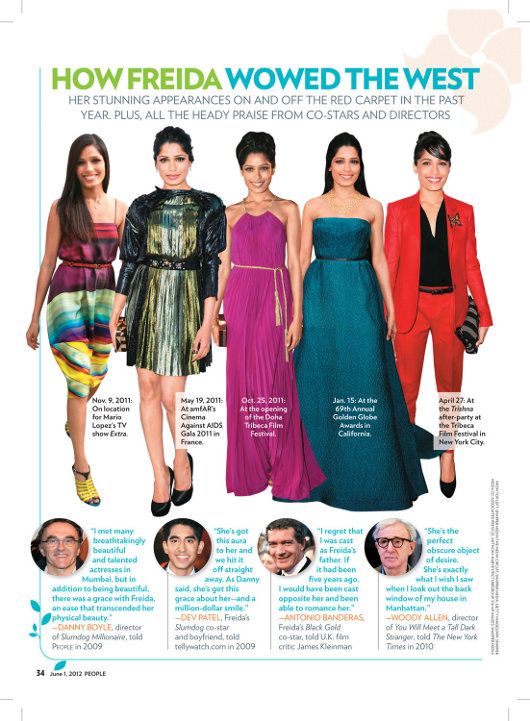 Freida Pinto's spread in People magazine's June 2012 "Most Beautiful" issue