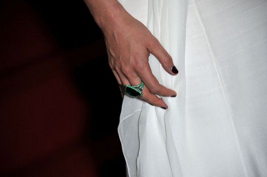Bérénice Bejo sporting an interesting Chopard ring...