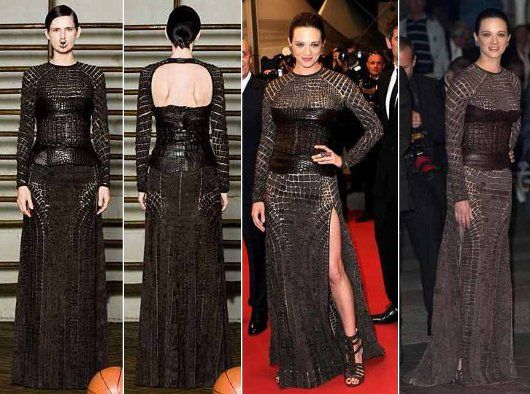 Asia Argento in a Givenchy Spring 2012 Couture gown at the "Dracula 3D" premiere