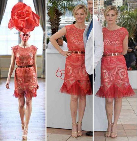 Anne Consigny in a Alexis Mabille Spring 2012 dress at the "Vous N’Avez Encore Rien Vu" photocall