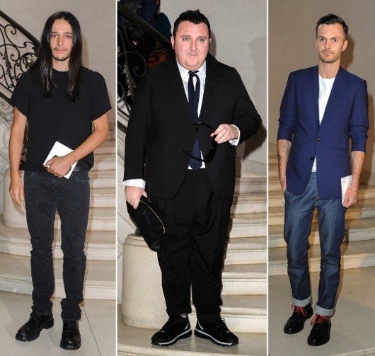 Olivier Theyskens (Theory), Alber Elbaz (Lanvin), Kris van Assche (Dior Homme), at the Christian Dior Autumn 2012 Couture show