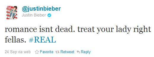 @JustinBieber's tweet after his extravagant date.