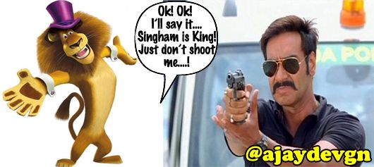 Singham Star Ajay Devgn Meets Alex, King of the Jungle!