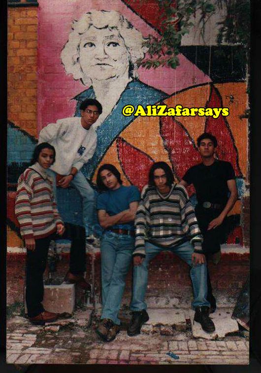 Ali Zafar (third from left) with his teenage band