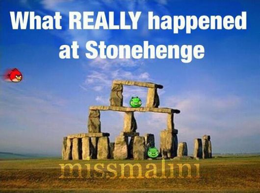 Angry Birds at Stonehenge