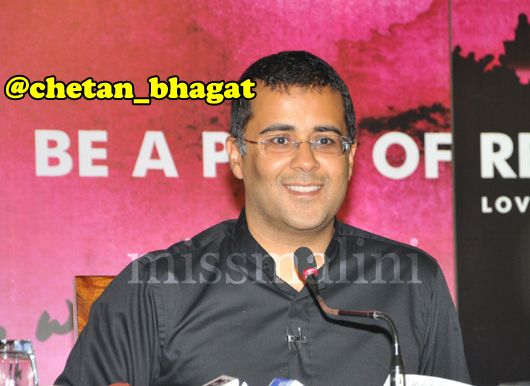 Author Chetan Bhagat at the launch of his new book Revolution 2020