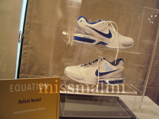 Autographed shoes donated by Rafael Nadal