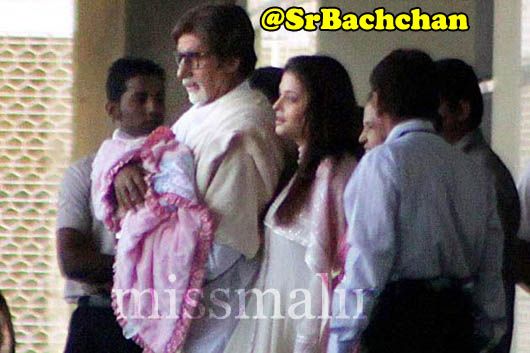 Beti B being carried by her Dada, Amitabh Bachchan