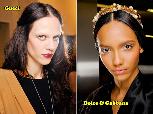 Bleached brows at Gucci and Dolce & Gabbana