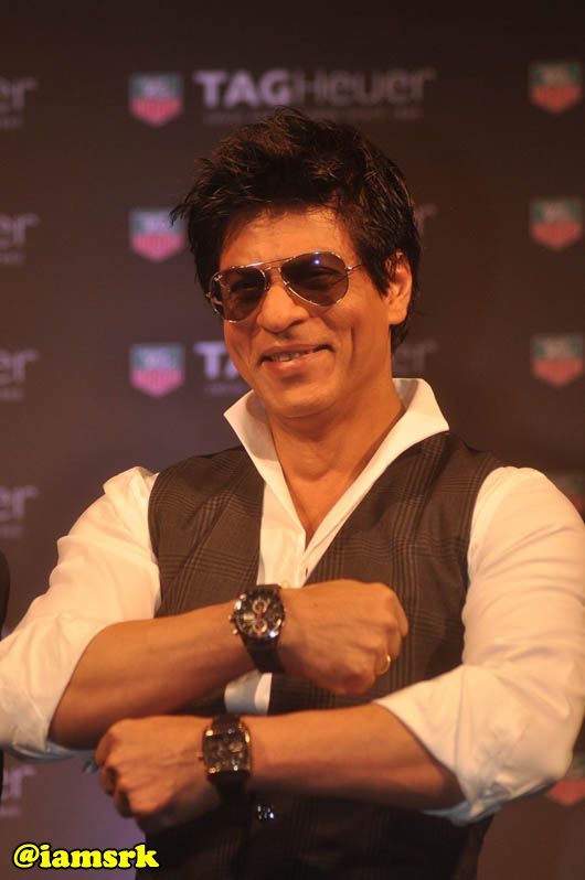 Superstar Shah Rukh Khan wearing his TAG Heuer Carrera 'Monaco Grand Prix' Ltd Edition Watch