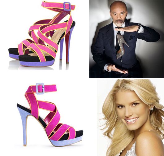 Christian Louboutin and Jessica Simpson (with the heels designed by them)
