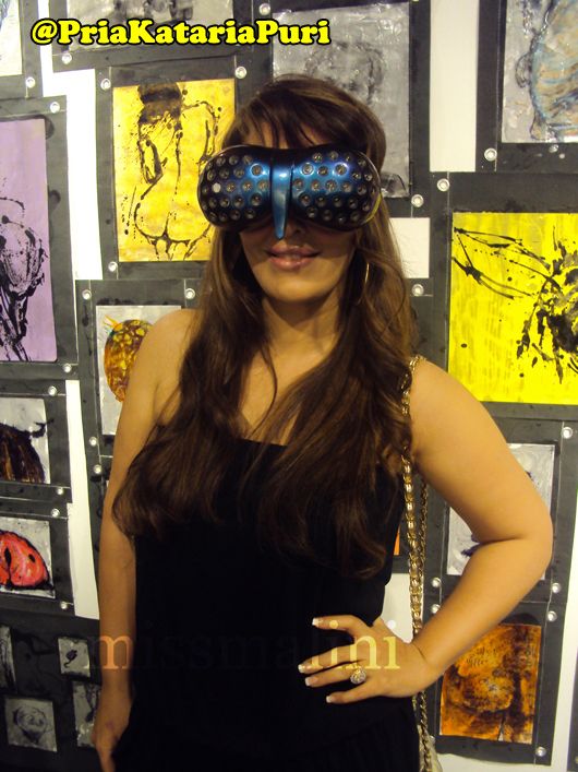 Pria Kataria Puri wears "Fly-Eye" Goggles by artist Munir Kabini
