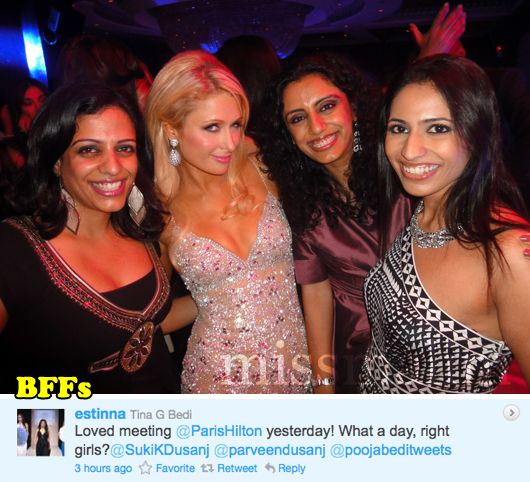 Suki Dusanj, Paris Hilton, Tina G. Bedi and Parveen Dusanj