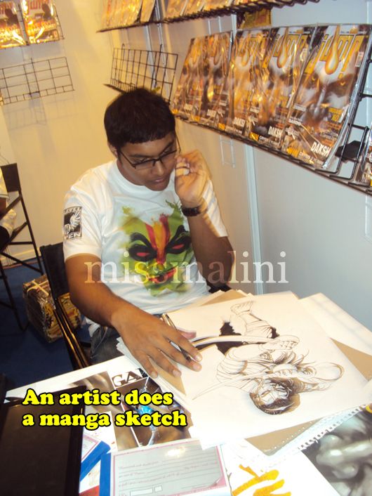 Artists selling their drawings and paintings at the venue