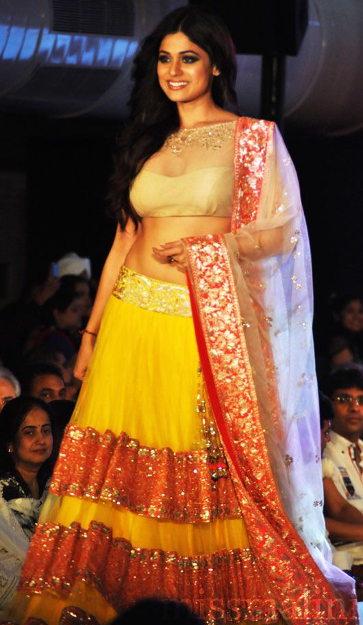 Shamita Shetty models a Manish Malhotra creation