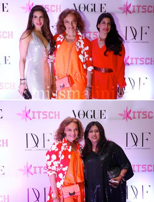 Diane Von Furstenberg with Charu Sachdev, Priya Sachdev and Priya Tanna