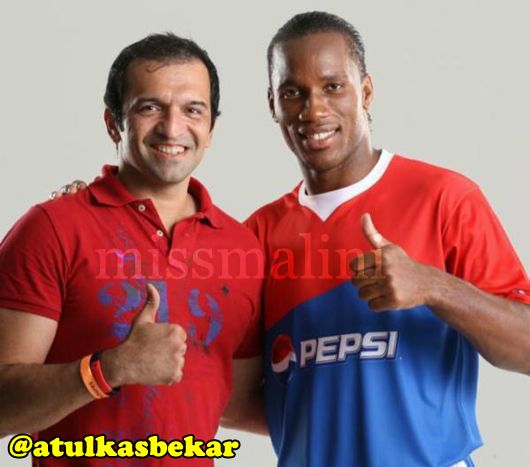 Atul Kasbekar with Didier Drogba