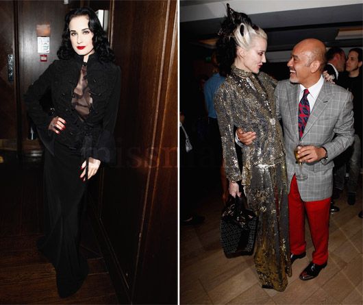Dita Von Teese, Daphne Guinness with Christian Louboutin
