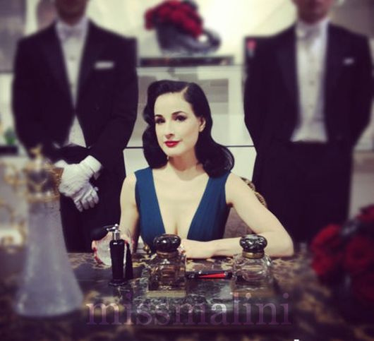 Dita Von Teese launches her perfume, Femme Totale, in London today