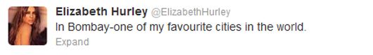 Elizabeth Hurley's tweet