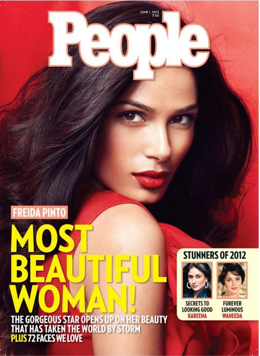 Freida Pinto on the cover of People's Most Beautiful Woman issue