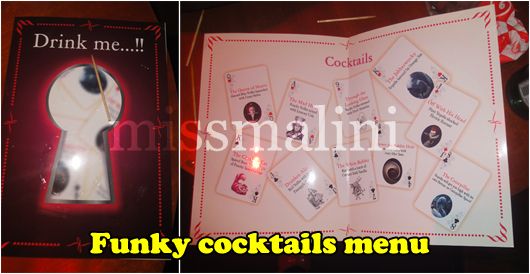 Funky cocktails menu