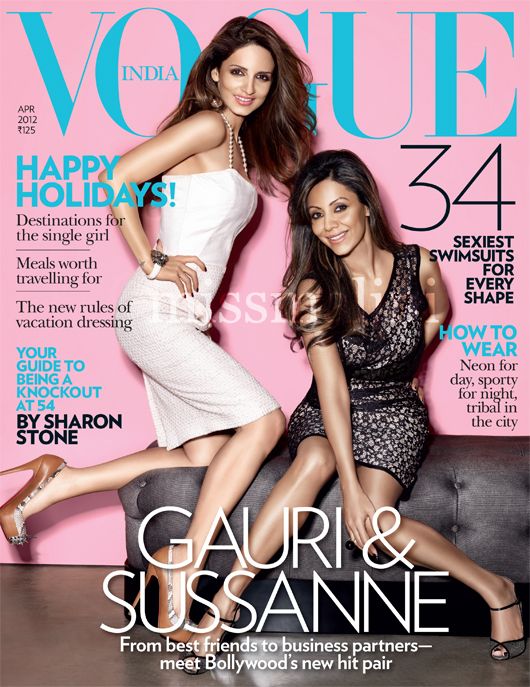 Gauri Khan & Sussanne Roshan on the cover of Vogue