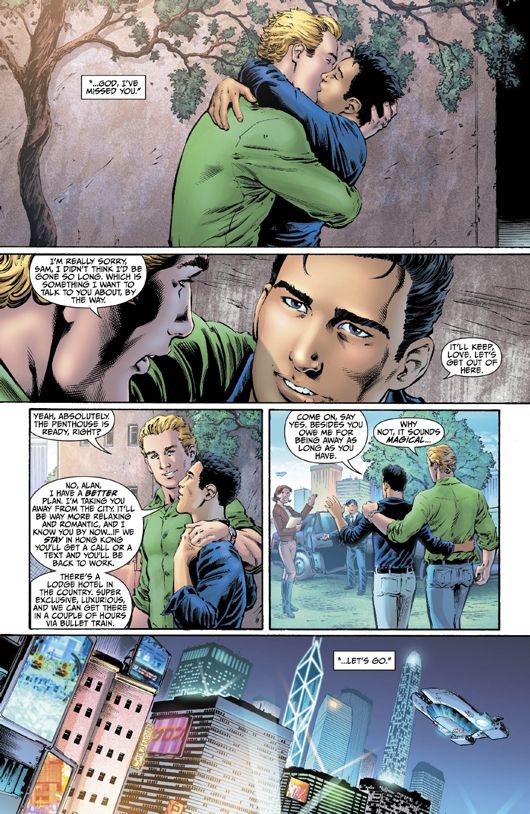A page from the Earth 2 comic which features the Green Lantern