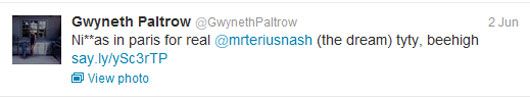 Gwyneth Paltrow Tweet