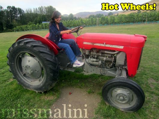 MissMalini on a tractor